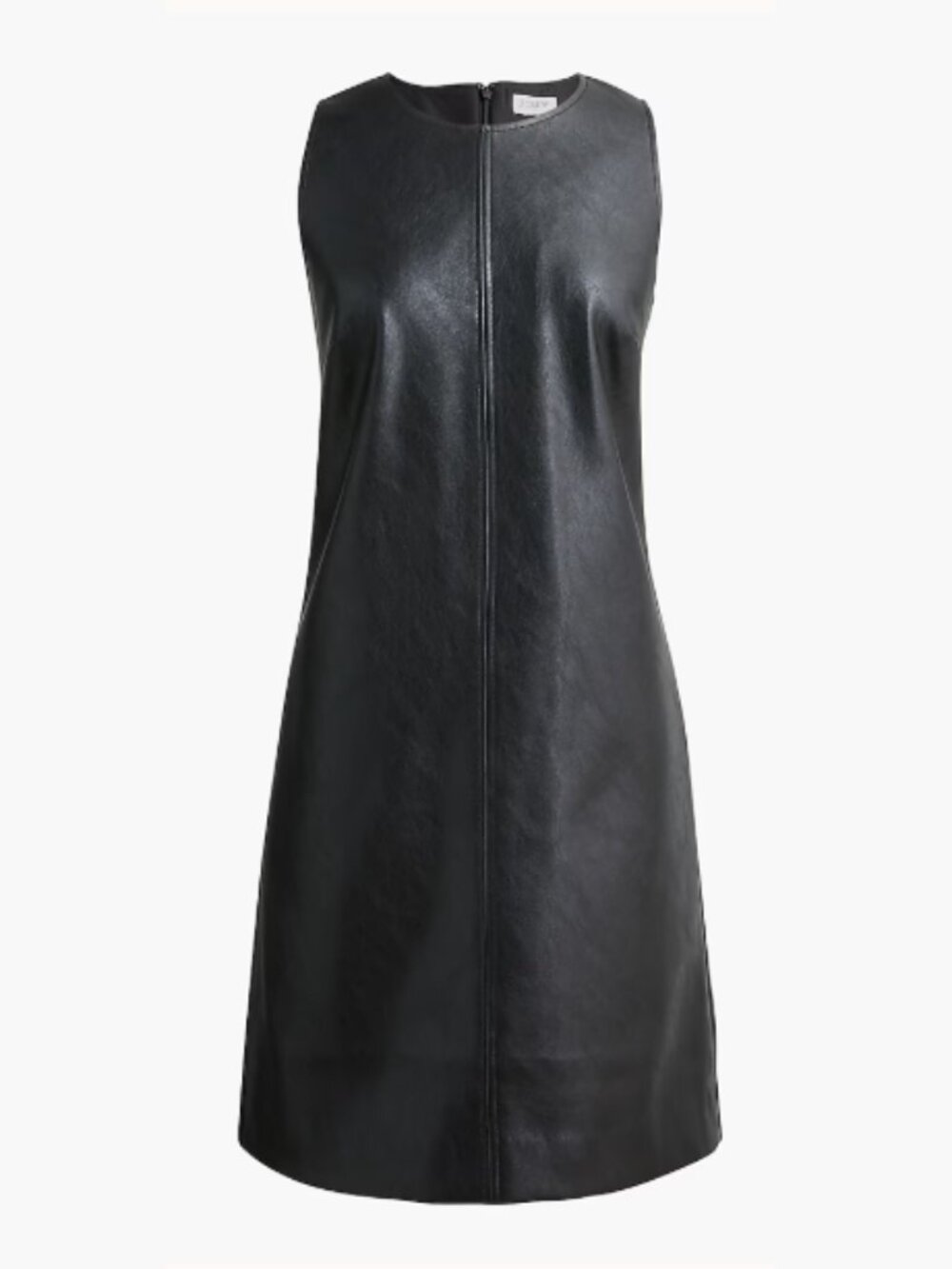 J. Crew Factory Black Faux Leather Sleeveless Shift Dress - Size 8 - New w/Tags